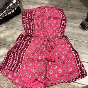 Pink romper strapless